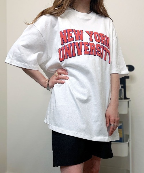 Riff(リフ)の「NEWYORK立体プリントBIG半袖Tシャツ(Tシャツ/カットソー・レディース・オレンジ/ブラック/オフホワイト/オートミール・M)」の6枚目の写真