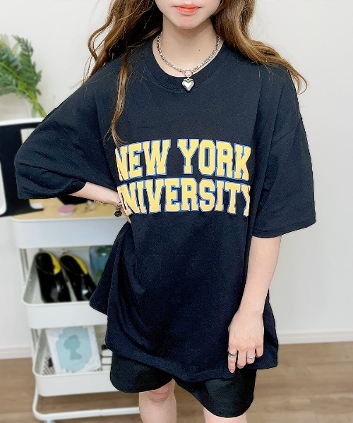 Riff(リフ)の「NEWYORK立体プリントBIG半袖Tシャツ(Tシャツ/カットソー・レディース・オレンジ/ブラック/オフホワイト/オートミール・M)」の8枚目の写真