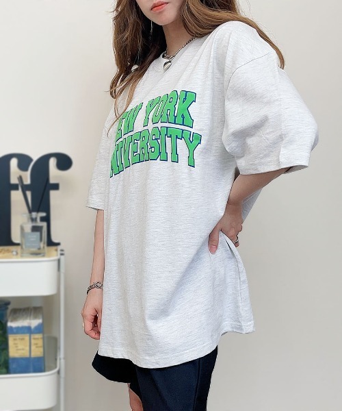 Riff(リフ)の「NEWYORK立体プリントBIG半袖Tシャツ(Tシャツ/カットソー・レディース・オレンジ/ブラック/オフホワイト/オートミール・M)」の12枚目の写真