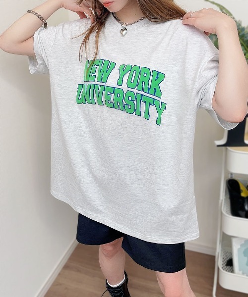 Riff(リフ)の「NEWYORK立体プリントBIG半袖Tシャツ(Tシャツ/カットソー・レディース・オレンジ/ブラック/オフホワイト/オートミール・M)」の13枚目の写真