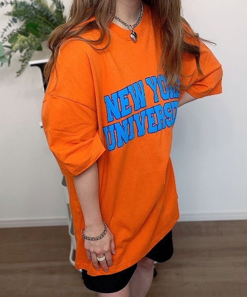 Riff(リフ)の「NEWYORK立体プリントBIG半袖Tシャツ(Tシャツ/カットソー・レディース・オレンジ/ブラック/オフホワイト/オートミール・M)」の15枚目の写真