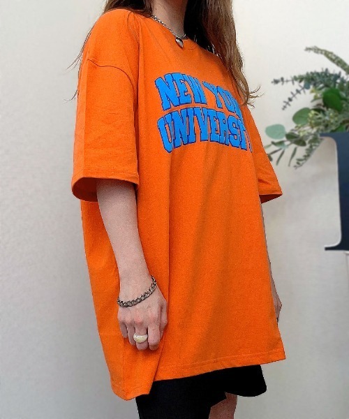 Riff(リフ)の「NEWYORK立体プリントBIG半袖Tシャツ(Tシャツ/カットソー・レディース・オレンジ/ブラック/オフホワイト/オートミール・M)」の16枚目の写真