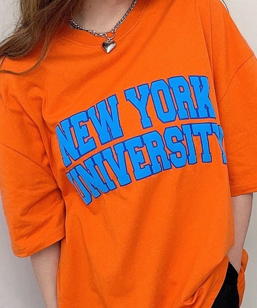 Riff(リフ)の「NEWYORK立体プリントBIG半袖Tシャツ(Tシャツ/カットソー・レディース・オレンジ/ブラック/オフホワイト/オートミール・M)」の17枚目の写真