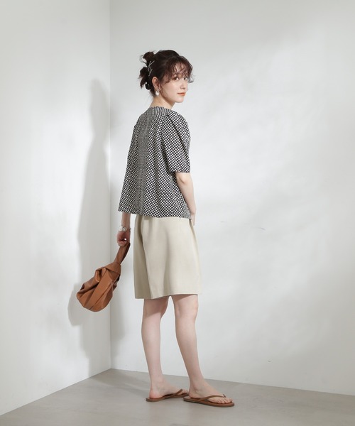 N.（N. Natural Beauty Basic）（エヌエヌナチュラルビューティーベーシック）の「◆フロントボタンプリントブラウス（シャツ/ブラウス・レディース・ブラック系その他/ブラウン系その他/カーキ系・MEDIUM）」の9枚目の写真