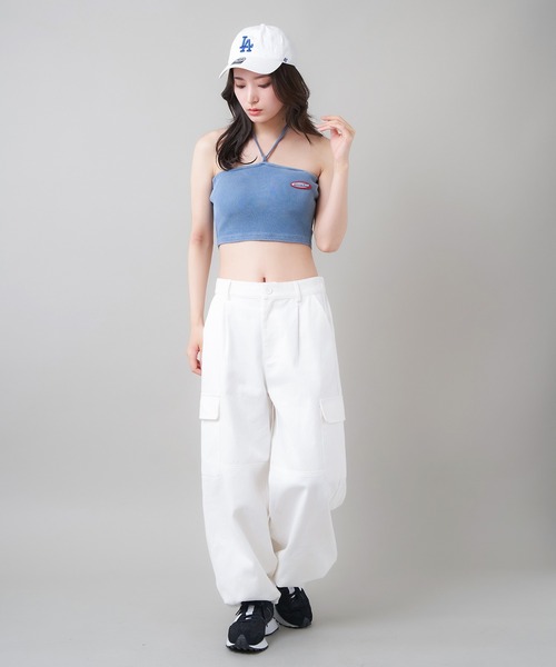 SPINNS（スピンズ）の「【セットアップ対応商品】カップ付き ワンポイントデザイン デニムベアトップ（チューブトップ・レディース・ブラック/ブルー/サックスブルー・ONESIZE）」の12枚目の写真