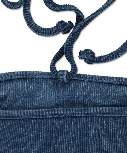 SPINNS（スピンズ）の「【セットアップ対応商品】カップ付き ワンポイントデザイン デニムベアトップ（チューブトップ・レディース・ブラック/ブルー/サックスブルー・ONESIZE）」の7枚目の写真