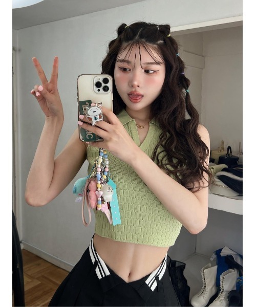 Darich（ダーリッチ）の「ブロックノースリニットトップス