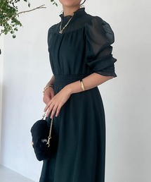 un dix cors | シフォンフレアワンピース(ドレス)