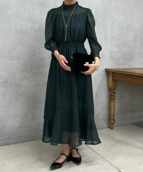 un dix cors（アンディコール）の「【オケージョンドレス/結婚式】シフォンフレアワンピース（ドレス・レディース・グリーン/グレー・FREE/L）」の20枚目の写真