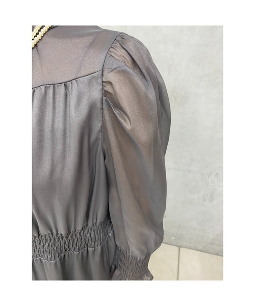 un dix cors（アンディコール）の「【オケージョンドレス/結婚式】シフォンフレアワンピース（ドレス・レディース・グリーン/グレー・FREE/L）」の12枚目の写真