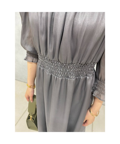 un dix cors（アンディコール）の「【オケージョンドレス/結婚式】シフォンフレアワンピース（ドレス・レディース・グリーン/グレー・FREE/L）」の13枚目の写真