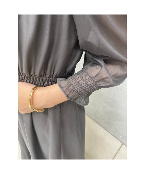 un dix cors（アンディコール）の「【オケージョンドレス/結婚式】シフォンフレアワンピース（ドレス・レディース・グリーン/グレー・FREE/L）」の14枚目の写真