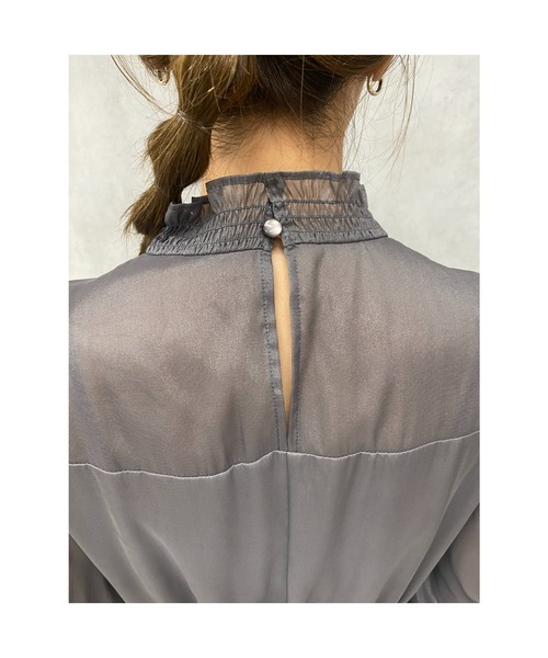 un dix cors（アンディコール）の「【オケージョンドレス/結婚式】シフォンフレアワンピース（ドレス・レディース・グリーン/グレー・FREE/L）」の15枚目の写真