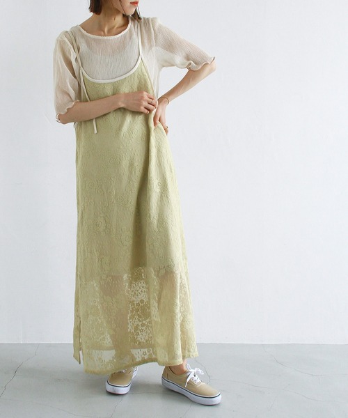 Crisp（クリスプ）の「クリンクルシフォントップス（シャツ/ブラウス・レディース・アイボリー/ピンクベージュ/オレンジ/ブルー・FREE）」の5枚目の写真