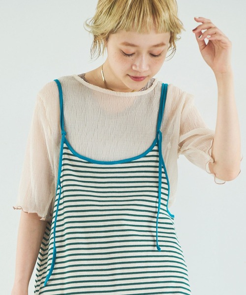 Crisp（クリスプ）の「クリンクルシフォントップス（シャツ/ブラウス・レディース・アイボリー/ピンクベージュ/オレンジ/ブルー・FREE）」の22枚目の写真