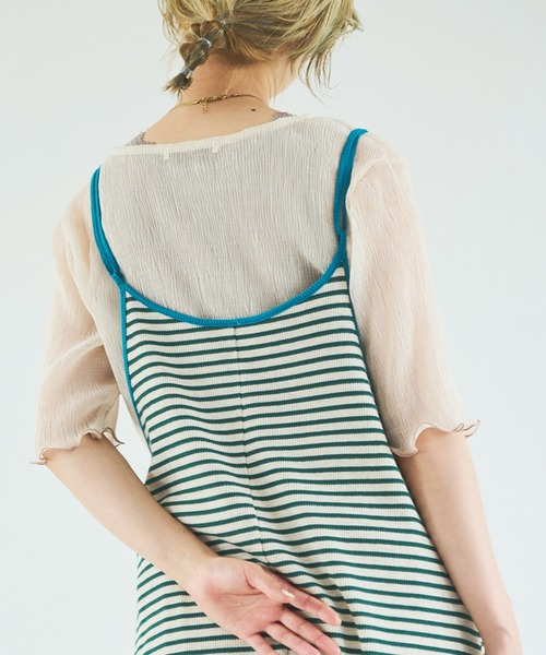 Crisp（クリスプ）の「クリンクルシフォントップス（シャツ/ブラウス・レディース・アイボリー/ピンクベージュ/オレンジ/ブルー・FREE）」の6枚目の写真