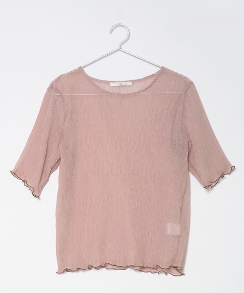 Crisp（クリスプ）の「クリンクルシフォントップス（シャツ/ブラウス・レディース・アイボリー/ピンクベージュ/オレンジ/ブルー・FREE）」の21枚目の写真