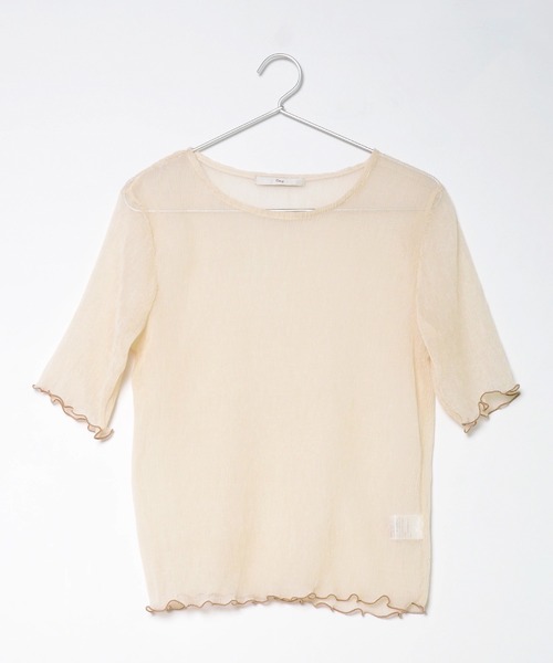 Crisp（クリスプ）の「クリンクルシフォントップス（シャツ/ブラウス・レディース・アイボリー/ピンクベージュ/オレンジ/ブルー・FREE）」の13枚目の写真