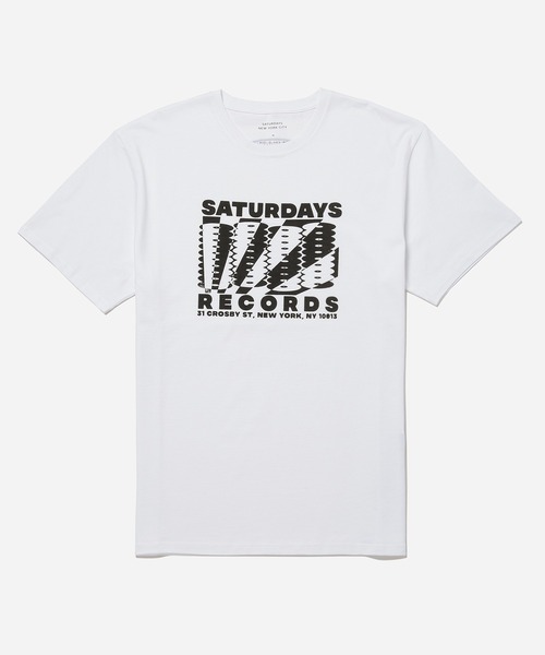 Saturdays NYC（サタデーズ ニューヨークシティ ）の「Records Standard Short Sleeve Tee（Tシャツ/カットソー・メンズ・ブラック/ホワイト・S/L/M）」の2枚目の写真