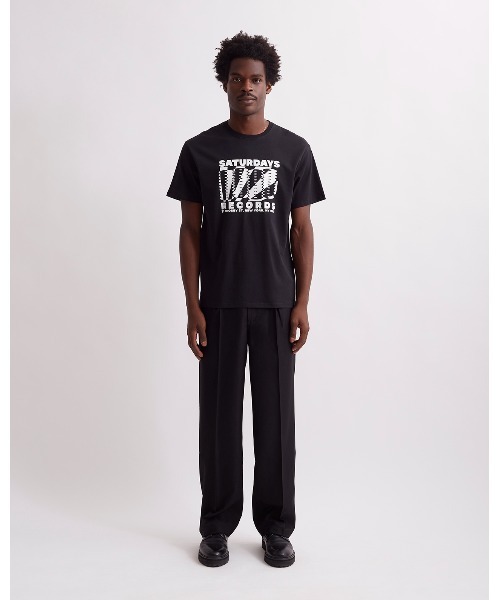 Saturdays NYC（サタデーズ ニューヨークシティ ）の「Records Standard Short Sleeve Tee（Tシャツ/カットソー・メンズ・ブラック/ホワイト・S/L/M）」の12枚目の写真