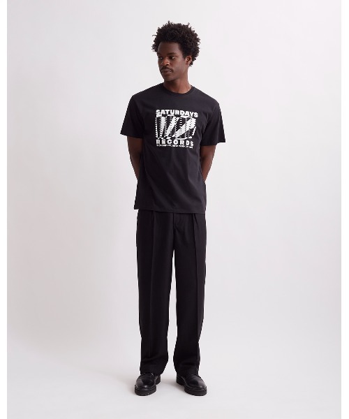 Saturdays NYC（サタデーズ ニューヨークシティ ）の「Records Standard Short Sleeve Tee（Tシャツ/カットソー・メンズ・ブラック/ホワイト・S/L/M）」の11枚目の写真