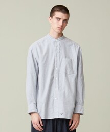 【UNISEX】オックス起毛 バンドカラーシャツ