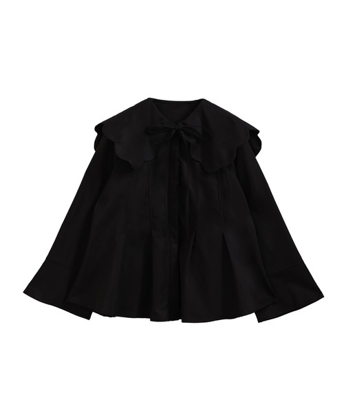 Fit more（フィットモア）の「スカラップビッグカラーウエストタックブラウス（シャツ/ブラウス・レディース・ホワイト/ブラック・FREE）」の16枚目の写真