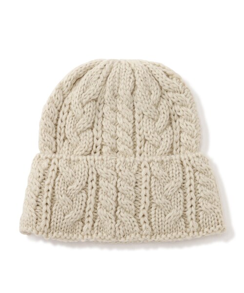 FREE'S MART（フリーズマート）の「ケーブルニット帽（ニットキャップ/ビーニー・レディース・ホワイト/グレー・ﾌﾘ-）」の7枚目の写真