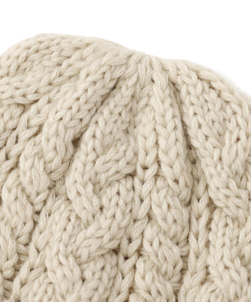 FREE'S MART（フリーズマート）の「ケーブルニット帽（ニットキャップ/ビーニー・レディース・ホワイト/グレー・ﾌﾘ-）」の8枚目の写真