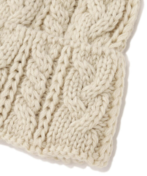 FREE'S MART（フリーズマート）の「ケーブルニット帽（ニットキャップ/ビーニー・レディース・ホワイト/グレー・ﾌﾘ-）」の9枚目の写真
