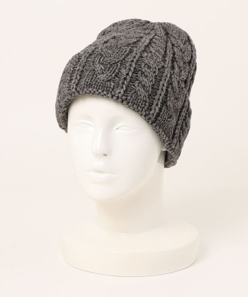 FREE'S MART（フリーズマート）の「ケーブルニット帽（ニットキャップ/ビーニー・レディース・ホワイト/グレー・ﾌﾘ-）」の15枚目の写真
