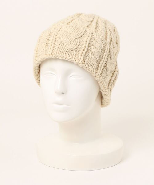 FREE'S MART（フリーズマート）の「ケーブルニット帽（ニットキャップ/ビーニー・レディース・ホワイト/グレー・ﾌﾘ-）」の14枚目の写真