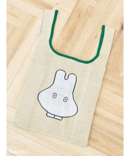 Green　Parks（グリーンパークス）の「miffy/ジャガードニットバッグ（トートバッグ・レディース・グリーン/ホワイト/ブルー/ベージュ・FREE）」の18枚目の写真