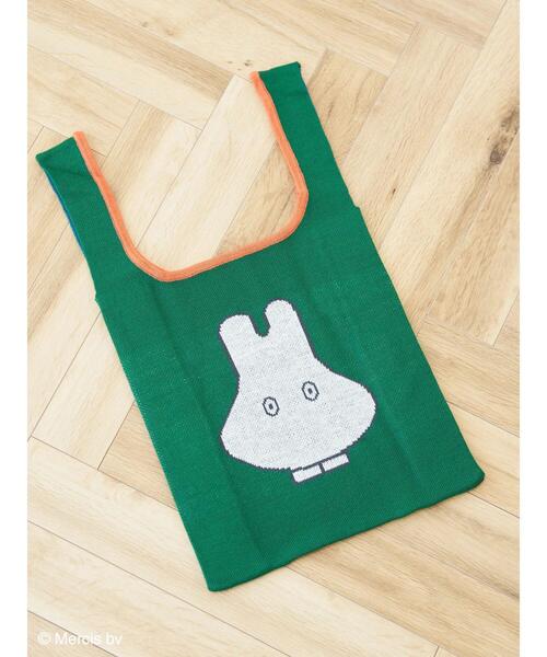 Green　Parks（グリーンパークス）の「miffy/ジャガードニットバッグ（トートバッグ・レディース・グリーン/ホワイト/ブルー/ベージュ・FREE）」の19枚目の写真