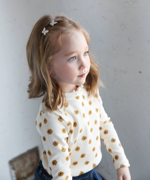 Rora(ローラ)の「ひまり リブ編み Tシャツ ハイネック(Tシャツ/カットソー・キッズ・ホワイト/ライトブラウン/ライトグリーン・130/120/150/110/100/140)」の9枚目の写真