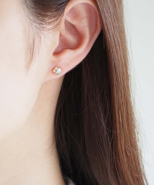 itam（アイタム）の「【itam】アイタム /セラミックポストピアス/ 金属アレルギー対応ピアス（ピアス（両耳用）・レディース・ゴールド/ピンクゴールド・FREE）」の2枚目の写真