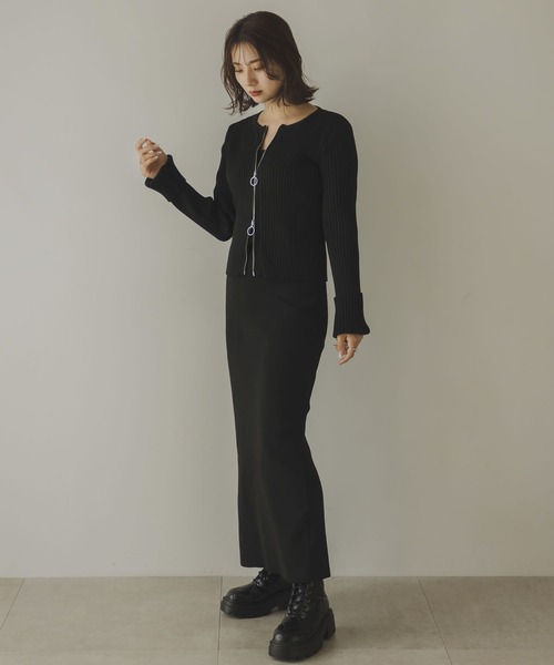 rectangle（レクタングル）の「Wジップカーディガン＆ベアトップセット（カーディガン/ボレロ・レディース・杢グレー/アイボリー/ブラック・FREE）」の15枚目の写真