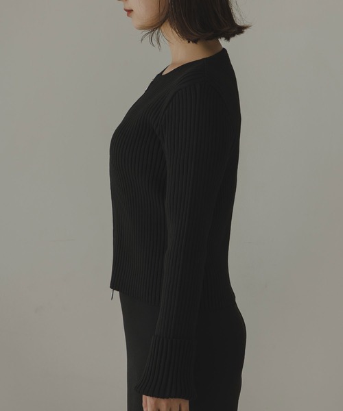 rectangle（レクタングル）の「Wジップカーディガン＆ベアトップセット（カーディガン/ボレロ・レディース・杢グレー/アイボリー/ブラック・FREE）」の6枚目の写真