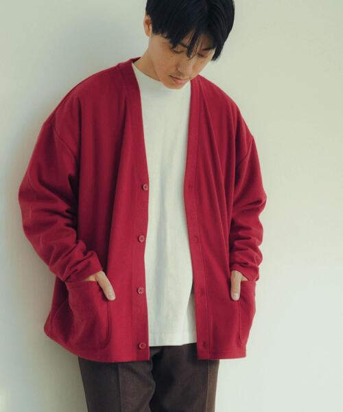 ITEMS URBANRESEARCH（アイテムズ アーバンリサーチ）の「起毛フライス 4B カーディガン（カーディガン/ボレロ・メンズ・カーキ/ブラック/バーガンディー/ネイビー/マスタード・LARGE/MEDIUM）」の5枚目の写真