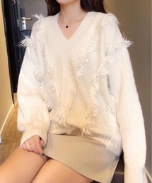 Burner（バーナー）の「【OKUOKU　0909】ニット / Vネック / デザイン oku-tops-681310676308-29 A1（ニット/セーター・メンズ）」