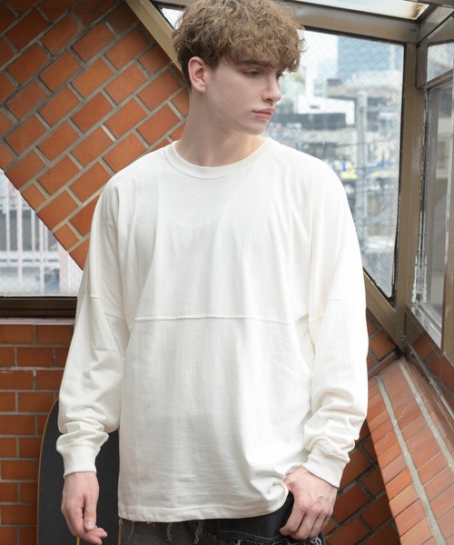 Beautiful Harmony（ビューティフルハーモニー）の「ビッグロンT（Tシャツ/カットソー・メンズ・ピンク/サンドベージュ/オフホワイト/ネイビー/ベージュ/ローズ/レッド/ブラック/ブルーグレー・MEDIUM/LARGE）」の2枚目の写真