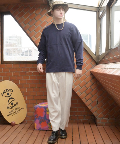 Beautiful Harmony（ビューティフルハーモニー）の「ビッグロンT（Tシャツ/カットソー・メンズ・ピンク/サンドベージュ/オフホワイト/ネイビー/ベージュ/ローズ/レッド/ブラック/ブルーグレー・MEDIUM/LARGE）」の18枚目の写真