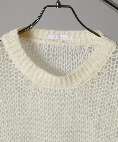 Firsthand(ファーストハンド)の「Firsthand/ファーストハンド メッシュクルーニット(ニット/セーター・メンズ・ブラック/オフホワイト/グリーン・M/L)」の5枚目の写真