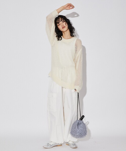 Firsthand(ファーストハンド)の「Firsthand/ファーストハンド メッシュクルーニット(ニット/セーター・メンズ・ブラック/オフホワイト/グリーン・M/L)」の20枚目の写真