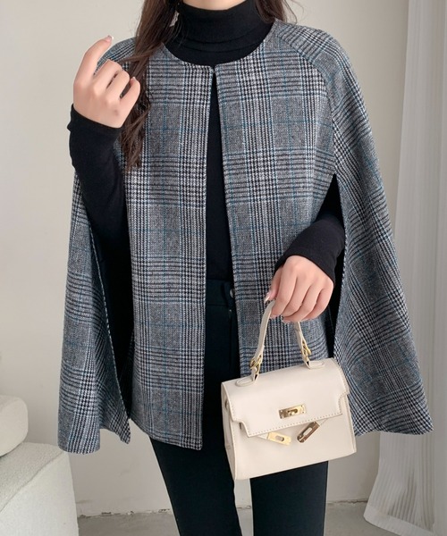 ABITOKYO（アビトーキョー）の「スリットノーカラーケープポンチョコート（ポンチョ・レディース・ブラック/モカ/アイボリー/ブラック系その他/ベージュ系その他・M/L）」の22枚目の写真