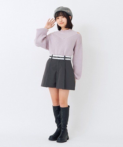 LOVETOXIC(ラブトキシック)の「ウエストロゴタックキュロット(スカート・キッズ・グレー/ブラック・M/L/S)」の13枚目の写真