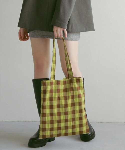 Gingham logo totebag / ギンガム ロゴ トートバッグ（トート