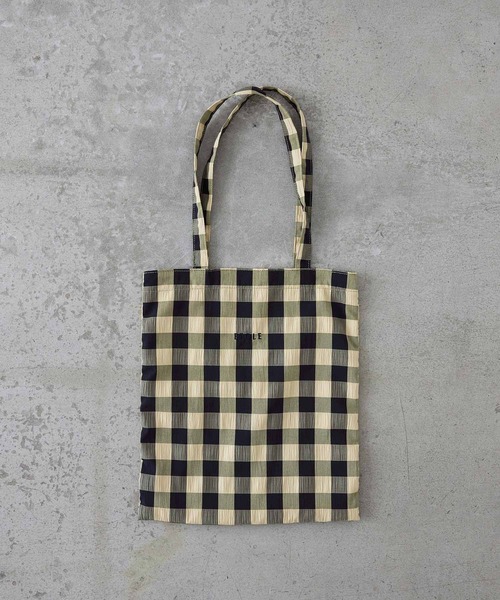 【送料・関税無料】ツイル トートバッグ ギンガム セール】ギンガムロゴBAG（トートバッグ）｜mystic