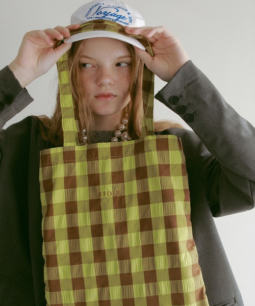 Gingham logo totebag / ギンガム ロゴ トートバッグ（トート