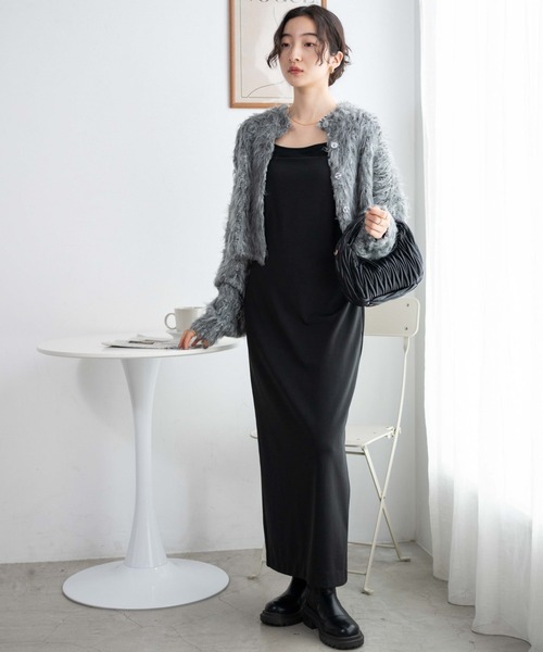 WEGO（ウィゴー）の「WEGO/モンスターニットカーディガン（カーディガン/ボレロ・レディース・グリーン/ブルー/ブラック・FREE）」の4枚目の写真